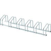 Aparcamiento para 6 Bicicletas Soporte de Acero para Aparcar Bicicletas en el Suelo o Pared 179x33x27 cm Plata