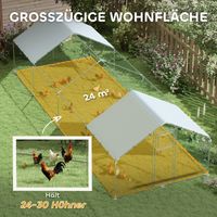 Enclos extérieur pour poules pondeuses, abri volaille avec bâche anti-UV, grillage acier robuste, distributeur automatique, capacité 24-30 poules