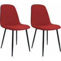 Lot de 2 chaises de salle à manger Maryam Rouge Tissu