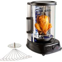 Rotisserie verticale 21l 1500W – Gril vertical pour volaille et viande jusqu'à 2,5 kg – Résistance en acier inoxydable – DOM323 – Domoclip