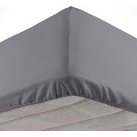 Drap housse 140 x 190 cm – Bonnet 30 cm – Microfibre douce – Lavable en machine – Séchage rapide – Couleur anthracite – Oscar