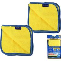 Goodyear 2pc Microfibre Buffing Microfibre Car Cleaning Cloth Wash Absorbent