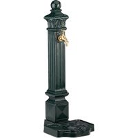 Relaxdays – Fontaine de jardin sur pied antique – Aluminium-fonte vert foncé – Dimensions 80 x 28 x 32 cm – Avec robinet et bassin
