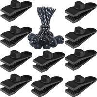 Lot de 12 pinces de bâche – Clips en nylon haute résistance – Tendeur élastique pour fixation – Idéal pour tentes et auvents
