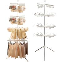 Étendoir à linge, étendoir à linge d'intérieur, étendoir à linge de balcon, pliable (48 pinces + 32 cintres)