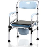 Chaise d'aisance chaise de toilette réglable en hauteur avec seau de toilette, chaise de chevet de douche antidérapante aides