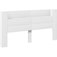 vidaXL Tête de lit avec rangement et LED Blanc Bois d'ingénierie