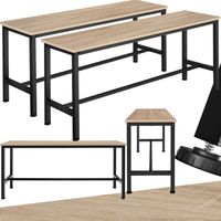 Lot de 2 bancs en panneau aggloméré 108x32,5x50cm bois clair