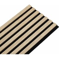 Decoon – Panneau décoratif mural chêne clair 250 x 30 x 1,9 cm – Finition fond noir – 0,75m² pour revêtement intérieur