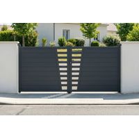 Portail battant 3,5m CERVINA H.160cm aluminium gris