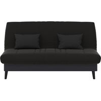 Banquette convertible Elios clic clac, couchage 130 x 190 avec rangement intégré + 2 coussins OFFERTS, Pearl Noir