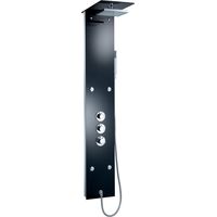 Edles Glas Duschpaneel mit Thermostat Schwarz