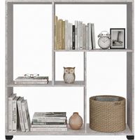 Libreria in Legno con 5 Ripiani Italo Cemento
