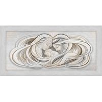Lupia - Quadro moderno, per soggiorno camera da letto, con cornice BOSTON colore Grigio GREY, 50x100 cm, SACRA FAMIGLIA 1 MIX