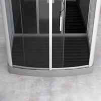 Pedana in legno composito grigio per cabina rettangolare - Dimensioni 104 x 74 cm