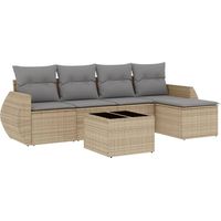 Maison Exclusive - Salon de jardin avec coussins 6 pcs beige résine tressée