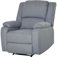 Fauteuil TV inclinable relax gris clair avec dossier et repose-pieds réglables aspect lin
