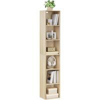 WOLTU Bookcase 6 Tiers Bookshelf Cube Storage Wooden Display Shelving Unit Oak