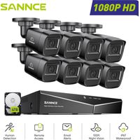 SANNCE Sistema di Sicurezza Cablato Esterni 1080P 16CH 8 Telecamere Accesso Remoto Visione Notturna Kit di Videosorveglianza,4TB HDD
