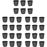 6Moule à Canele, Coupe à Muffins à Cannele, Moule à Cannele Antiadhésif 30 Pièces Canneles Gris-Noir