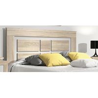 Pegane – Tête de lit en panneau mélaminé chêne cambrian et blanc – Longueur 160 cm – Hauteur 120 cm – Design moderne élégant