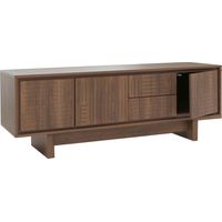 Meuble TV HHG-911, meuble TV, table TV, meuble bas, commode, tiroirs, mélamine 51,5x150x39,5cm, marron