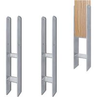 H-Pfostenträger 2 Stück Pfostenanker Feuerverzinkt 600mm Länge H-anker Pfosten Langlebig 91mm Breite Vierkantholzpfosten Säulenfuß, für Carports Pfahlbauten Wildtürme Zäune Pergola NAIZY