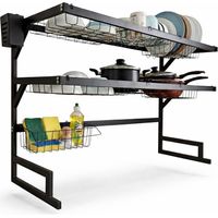 Scolapiatti da Appoggio Nero - 2 Ripiani (65cm)