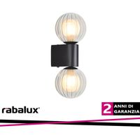 Applique bagno moderna nera opaca 2xG9 IP44 Colzar Rabalux