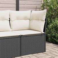 Canapé d'angle de jardin avec coussins noir résine tressée vidaXL