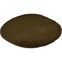 Tapis rond pour salon en fausse fourrure douce, Ø 80 cm