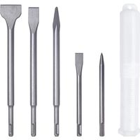 Burins SDS Plus, Lot 5 Burins avec 2 Burins Pointe et 3 Burins Plats, Burin à carrelage Burin Large Outil de Forage