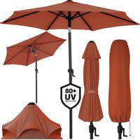 Kingsleeve Ombrellone 300 cm grande protezione UV 80+ manovella pieghevole impermeabile in alluminio rotondo 3m balcone terrazza giardino terrakotta (de)