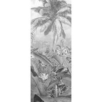 Papier peint panoramique méditerranéen – Motif Amazonia noir et blanc – Pose simplifiée – Finition résistante – Pour salon, chambre, bureau – Komar