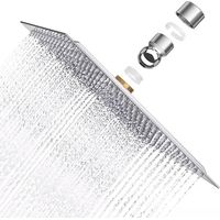 Soffione doccia Krobec Stronger, soffione doccia quadrato da 8 pollici in acciaio inox AISI304, getto a pioggia ultrasottile 20x20 cm, soffioni doccia fissi, soffione doccia anticalcare