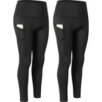 2pcs Women Yoga Pants with Pockets Quick Dry High Waist Workout Leggings Running Pants