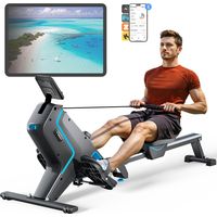 MERACH klappbares Rudergerät – leise Magnetbremse, 16 Stufen, LCD-Display & Tablet-Halter, Ganzkörper-Workout
