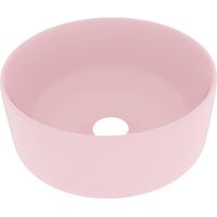 Luxuriöses Waschbecken/Waschmuschel/Waschtisch Rund Matt Rosa 40x15 cm Keramik