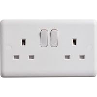 Deta Vimark Switched Socket 2-Gang 13A Electrical Wall Outlet Unit