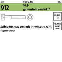 Zylinderschraube DIN 912 m.Innensechskant M 3 x 1210.9 galvanisch verzinkt 500 Stück