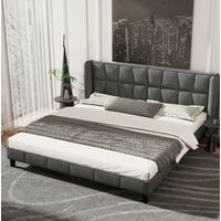 letto letto matrimoniale 180x200 imbottito grigio OKMYHOME