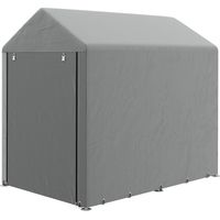 Outsunny Tenda Garage Capanno Attrezzi Anti UV 120x179x165cm Grigio Chiaro
