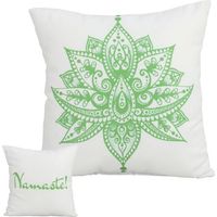 Primaster Wendekissen Namaste 45 x 45 cm, weiß-grün Wendekissen