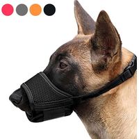 Weicher und atmungsaktiver Hundemaulkorb aus Netzgewebe, verstellbar, flexibel, verhindert Beißen, Kauen und Bellen, für große, mittlere und kleine Hunde, Schwarz