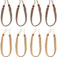 Pairs Hand Braided Curtain Tie Back, Buckle Holdback Drapery Curtain Tiebacks, 8 Rope Belt Curtain Tie Curtain Tiebacks