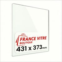 431 x 373 x 4 mm - Vitre de cheminée pour insert et poêle à bois - verre de rechange - France Vitre - jusqu'à 800°C - 373 x 431 x 4 mm