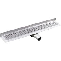 Gelco Manus - Canalina doccia in acciaio inox 950 con griglia ONDA, 95x6x11 cm, a parete GMO25
