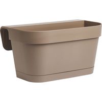 Vaso Balconiera B-Smart in resina con sottovaso e distanziale - 36x16x19 cm LightGray