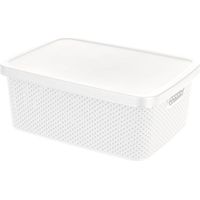 Boîte de rangement avec couvercle, verrouillable, en plastique, 13 l