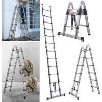 Echelle télescopique professionnelle Echelle d'escalier Echelle simple Echelle polyvalente 3.8M (1.9M+1.9M)
